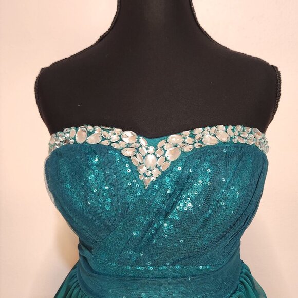 Y2K Vintage Lily Rose Green Tulle Short Semi Formal Size 5 - Picture 3 of 10